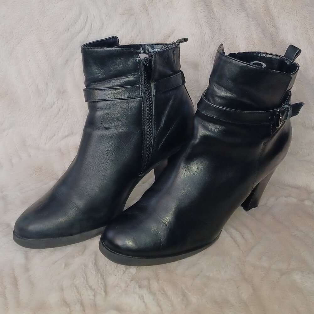 Black Leather Denver Hayes Quad Comfort Booties